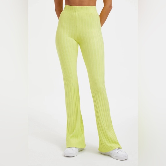 GOOD AMERICAN WIDE LEG RIBBED PANT IN SIZE 3 or Large - Picture 1 of 9